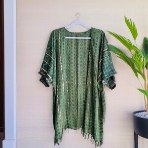 0154/ Kimono Poncho, Bohemian Top, Swim Cover up